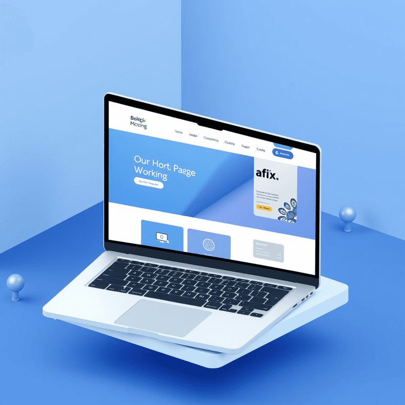 Website mockup on laptop